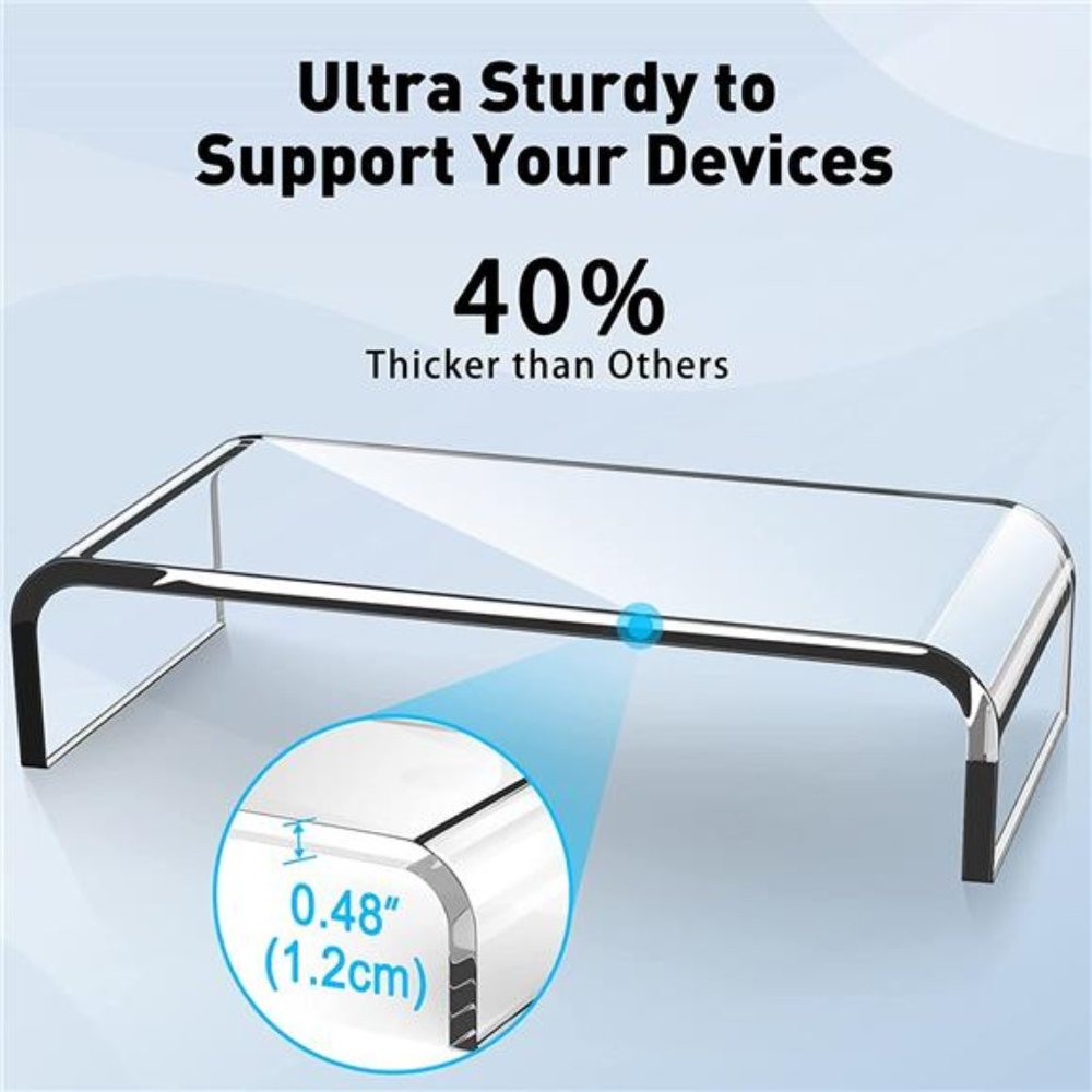 Acrylic Monitor Stand, Large Size Monitor Riser/Computer Stand - Picture 4 of 6